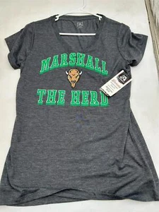 MARSHALL **THE HERD** WOMENS TSHIRT SIZE XL GRAY NCAA NEW - Picture 1 of 2