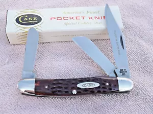 1975 Case XX Beautiful Red Jigged Bone 4" Large Stockman 6347 HP SSP RAZOR ETCHD - Picture 1 of 11