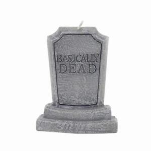 Basically Dead Tombstone Candle, One Size, Grey