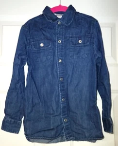 Kitestrings By Heartstrings Boys Girls Blue Denim Button Up Shirt Size 5 - Picture 1 of 1