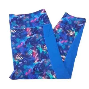 Solspry Inspire Women's Plus Size Tropical Print Performance 3/4 Length Leggings - Picture 1 of 9