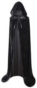 Long Hooded Cloak Velvet Cape Witch Costume Halloween Costumes for Women Men ... - Picture 1 of 8