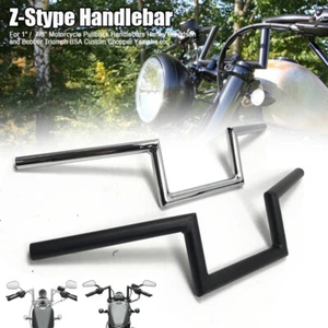 7/8'' 1'' Motorcycle Drag Z-Bar Pullback Handlebar For Honda CG Chopper Bobber - Picture 1 of 10
