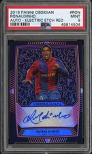 2019-20 Panini Obsidian Ronaldinho Electric Etch Red Autograph /22 PSA 9