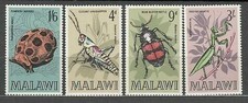 Malawi - Posta Yvert 123/6 MNH Fauna Insetti