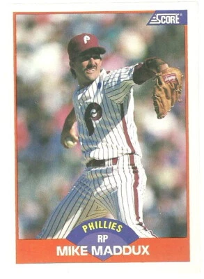 MIKE MADDUX PHILADELPHIA PHILLIES #393 - SCORE NM-MT 1989 - Image 1 of 2