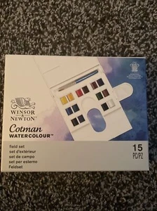Winsor & Newton Cotman Watercolour Half Pan Field Paint Set 15pc - Picture 1 of 2
