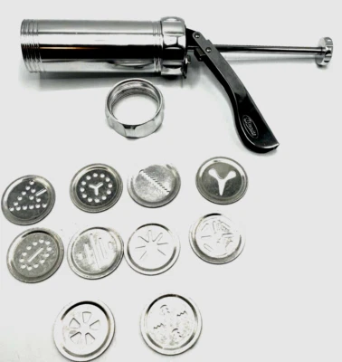 Prensa para galletas de metal de calidad para hacer galletas con discos de 10 formas Foto 1 de 4