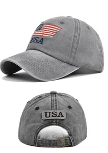 New Embroidered USA American Flag Cotton Adjustable Baseball Hat Cap NEW COLORS - Picture 1 of 16