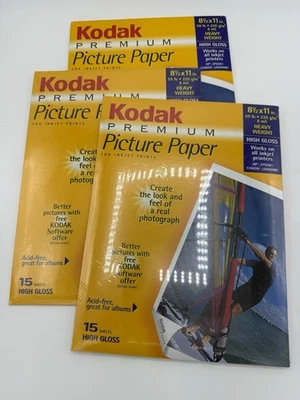 KODAK Premium Picture Paper 8.5x11 in. High Gloss 15ct Lot of 3 (SHIPS FREE) - Image 1 of 4
