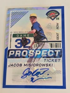 Jacob Misiorowski 2024 Panini Prospect Edition Autografo Onda Blu 57/75 Brewers - Foto 1 di 2