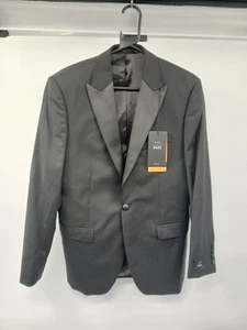 Moss 1851 Tailored Fit Suit Jacket Black Wool Blend Size 40S - Picture 1 of 8