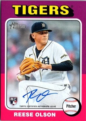 2024 Topps Heritage Real One Auto Reese Olson #ROA-RO Rookie Auto MT - Image 1 of 2