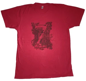7 Devils Brewing Co Graphic T-Shirt American Apparel Large Red Made in USA Tee - Picture 1 of 8