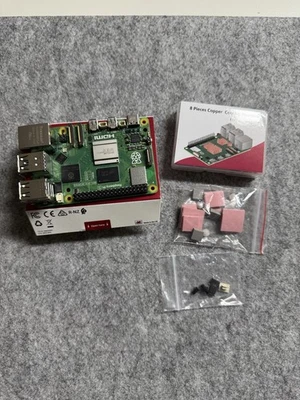 Raspberry Pi 5 8GB RAM - NEU & OVP + Premium Kupfer-Kühlkörper Set - Bild 1 von 4