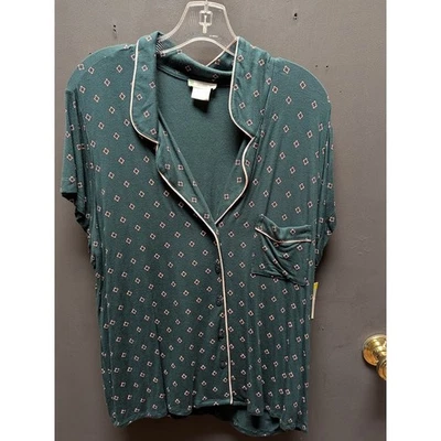 Shimera Green PJ top pajama button up size Large NEW - Image 1 of 4