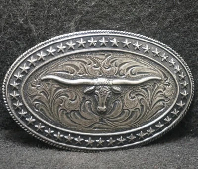 XB19122 MUY BONITO VINTAGE AÑOS 70 ***LONGHORN*** HEBILLA DE CINTURÓN WESTERN ANIMAL PARA HOMBRE Foto 1 de 2