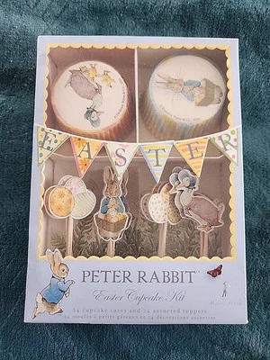 NEW Meri Meri EASTER Beatrix Potter Peter Rabbit Cupcake Kit 24 Picks & Liners - Image 1 of 4
