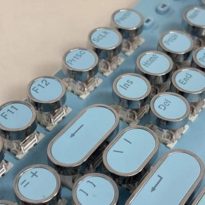 Steampunk Typewriter Style Keyboard Wireless Mechanical CLICKING Keys Blue USB - Picture 1 of 7
