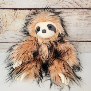 Aurora Luxe Boutique SKYLER SLOTH Peach Black Hair Plush Stuffed Animal  - Picture 1 of 10