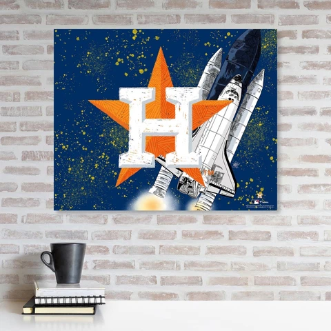 Houston Astros Unsigned Stretched 20x24 Canvas Giclee Print-Design by Maz Adams Cover