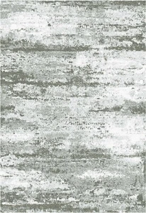 Alfombra abstracta descolorida color gris crema fácil cuidado resistente - Imagen 1 de 1