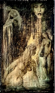 Margueritte Bordet huile sur panneau signée surréalisme fantastique art - Picture 1 of 1