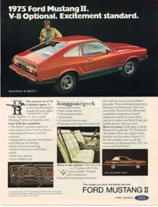 Ford Mustang II rot Oldtimer Printanzeige 1975  - Bild 1 von 1
