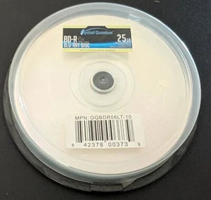 8 Optical Quantum 6x 25GB Blu-ray BD-R Logo Top Blank Disc OQBDR06LT-10 USED - Picture 1 of 2