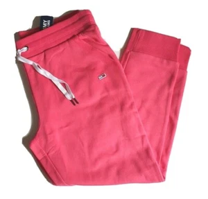TOMMY HILFIGER Womens Sweatpants Fleece Jogger Flag Logo Size S L XL Pink Navy - Picture 1 of 10