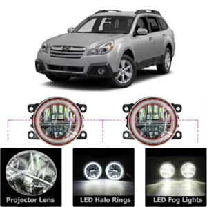 LED Fog Light Kit Angel Eye Rings DRL Daytime Running Lamp For Subaru Outback - Picture 1 of 12