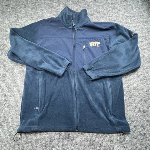Pitt Panthers Jacket Mens Large L Blue Fleece Columbia Full Zip Light Weight Cover