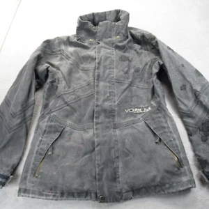 Vintage Volcom Empire Jacket Womens Medium Gray Zip 3 In 1 Distressed Shell - Picture 1 of 20
