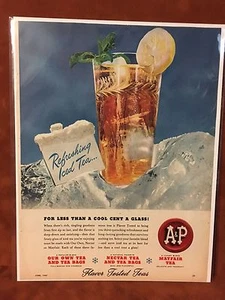 Vintage 1947 "Less Than A Cool Cent A Glass"  A and P  Print Ad - Imagen 1 de 1