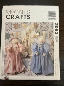 Mccalls 2063 Angel Bunnies Dolls Stuffed Animals Craft Sewing Uncut - Picture 1 of 4