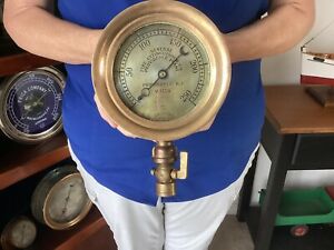 Antique Brass Pressure Gauge Providence, R. I. 1903 Patent Date