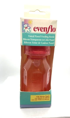 VTG Vintage 1995 Evenflo Tinted Pastel Plastic Baby Bottle 4oz Silicone rare Foto 1 de 4