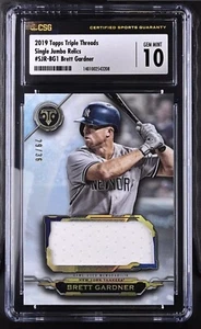 2019 Topps Triple Threads Single Jumbo Relics #SRJ-BG1 Gardner CSG 10 29/36 POP1 - Picture 1 of 4