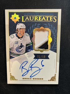 19-20 UD Ultimate Hockey Laureates Patch Auto SML-BB Brock Boeser /99