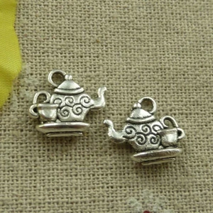 Free Ship 134 pcs tibetan silver teapot charms 15X14mm L-4503 - Picture 1 of 4