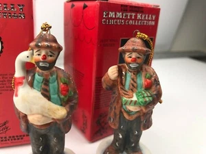 2) Emmett Kelly Circus Clown Collection Ornaments 1989 & 1990 by Dave Grossman - Picture 1 of 12