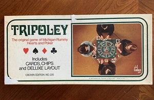 Tripoley Crown edizione 1969 vintage n. 225 scatola giochi, carte, fiches e layout - Foto 1 di 4
