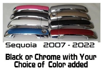 Cubiertas de manija de puerta personalizadas negras o cromadas Toyota Sequoia 2007-2022 U PICK CLR Foto 1 de 4