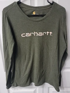 T-shirt donna Carhartt manica lunga logo mimetico taglia L - Foto 1 di 4