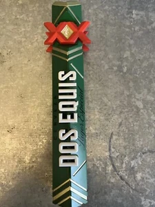 Dos Equis Beer TAP HANDLE 12" Bar Mancave Tailgating Green Gold - Picture 1 of 6