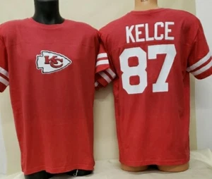 Camiseta deportiva de fútbol americano ""a rayas"" 1115 de los Kansas City Chiefs TRAVIS KELCE ROJA nueva - Imagen 1 de 1
