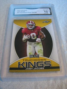 Josh Jacobs Raiders 2019 Leaf Touchdown Kings Gold Rookie RC #84 grado 10 L@@K - Imagen 1 de 2