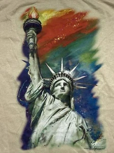 Statue Of Liberty Connie Haley T Shirt Adult Size XL Beige Crew Neck SS - Picture 1 of 4