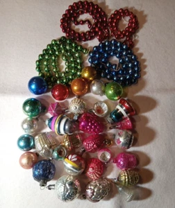 30+ Vintage/Antik MERKUR GLAS WEIHNACHTSFEDER BAUMSCHMUCK und Girlande - Bild 1 von 5