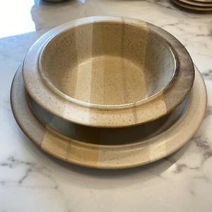 VTG MCM Fabrik Jim McBride Foxfire Stoneware Set 13”Serving Plate 10.5” Bowl - Picture 1 of 11